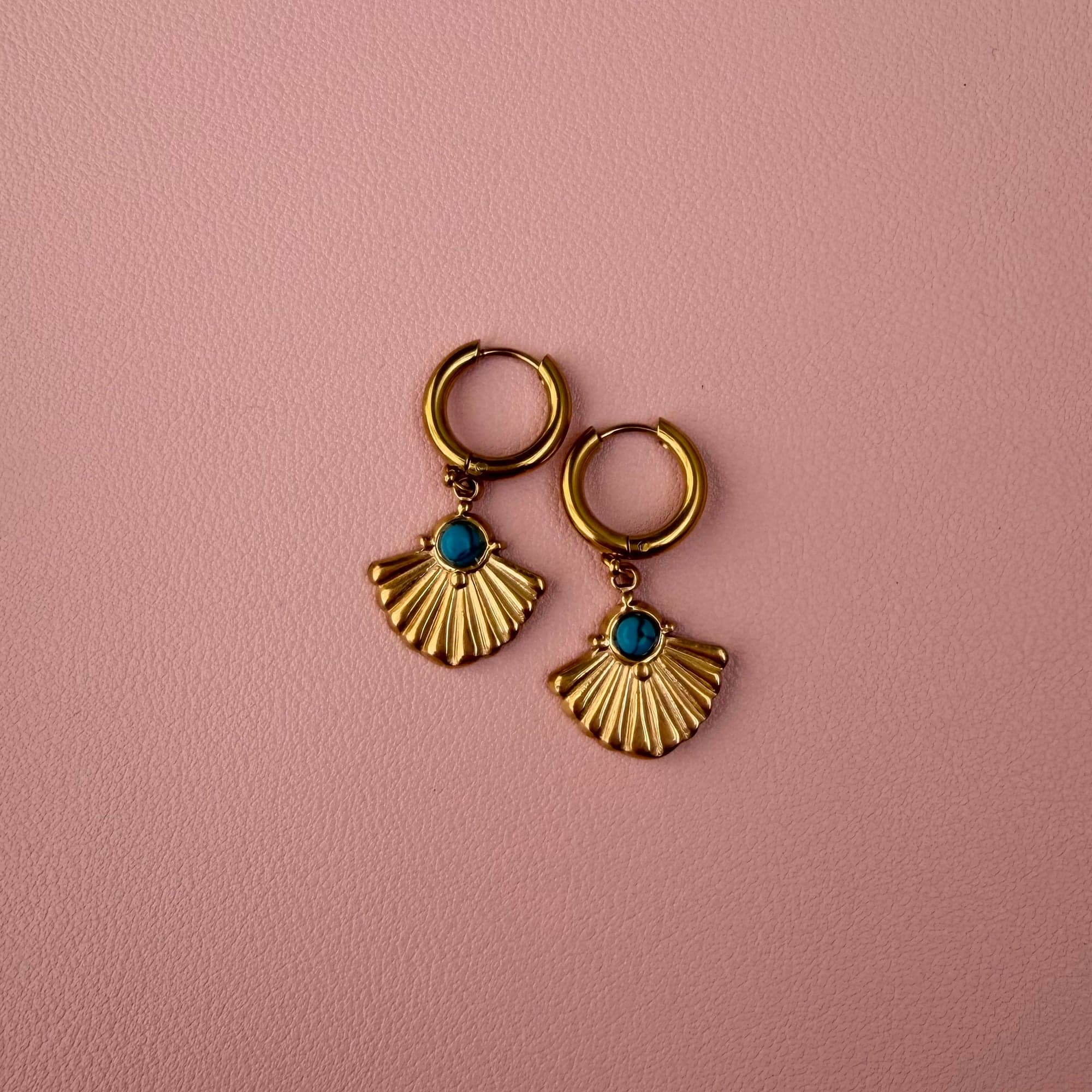 Zlatne minđuše sa tirkiznim kamenom